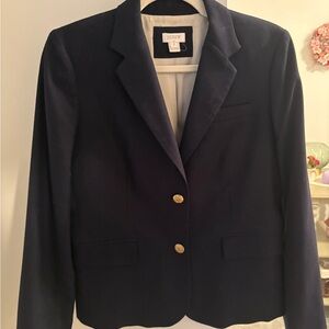 J. Crew Navy Blazer with Gold Accents
